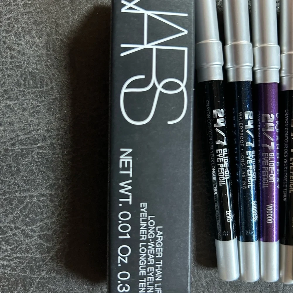 New lot of 6 NARS Urban Decay Eyeliner Travel Black Zero Goddess Voodoo 24/7